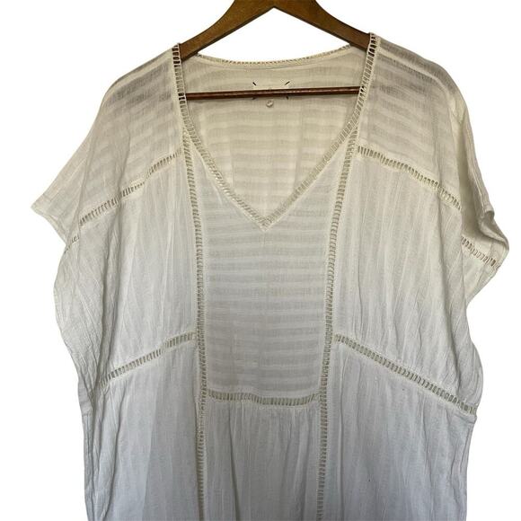 Lou & Grey Gauzy Maxi Dress White Coastal Beachy Resort Vacation Size Medium - Picture 5 of 5